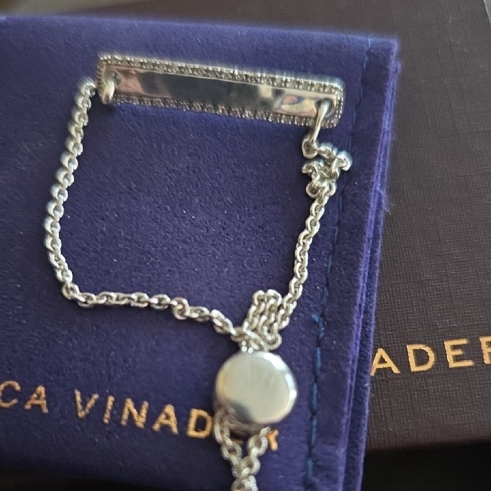 Monica Vinader Havana Bar, Diamond Pave Silver Chain Bracelet 💜🩷